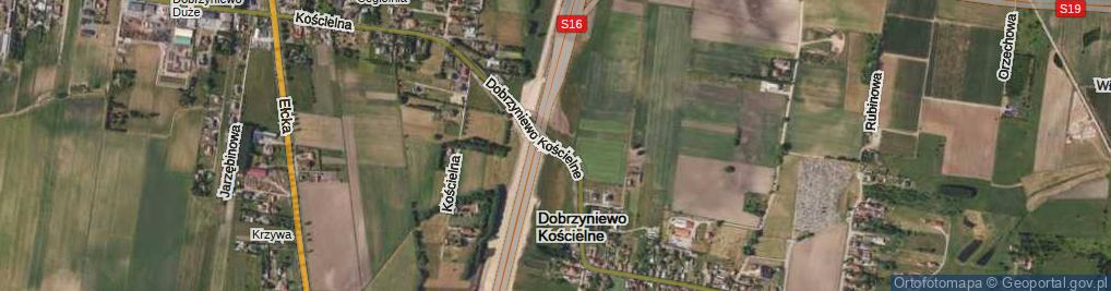 Zdjęcie satelitarne Dobrzyniewo Kościelne ul.